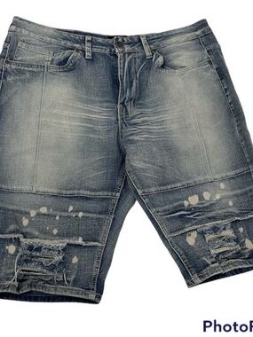 mens encrypted NWOT shorts distressed streetwear sz 38